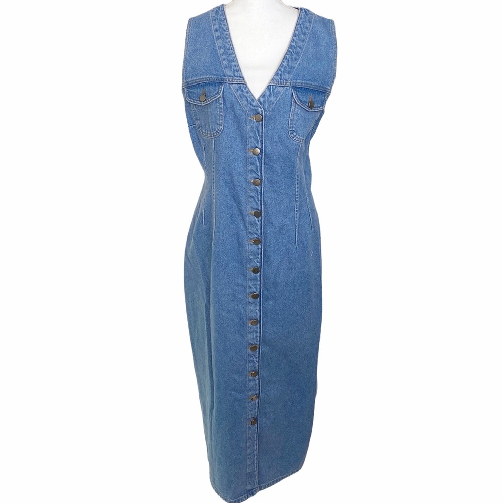 ASOS Denim Dress Jumper Button Front